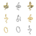 Snake Animal Open Ring Collection Geometric Vintage Plated Rhinestone Adjustable Finger Ring view 1