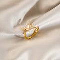 European Minimalist Butterfly Finger Ring Fashion Tarnish Resistant Niche Open Ring For Women view 2