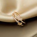 European Minimalist Butterfly Finger Ring Fashion Tarnish Resistant Niche Open Ring For Women view 3