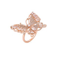 European Minimalist Butterfly Finger Ring Fashion Tarnish Resistant Niche Open Ring For Women view 5