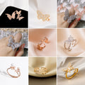 European Minimalist Butterfly Finger Ring Fashion Tarnish Resistant Niche Open Ring For Women view 1