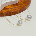 European Mermaid Glow Pearl Necklace Simple Versatile Silk Thread Regular Chain view 2