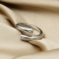 Geometric Creative Butterfly Ring With Heart Chain Rhinestone No Fade Niche Finger Jewelry view 4