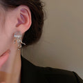 Korean Style Metal Jellyfish Stud Earrings With Silver Pins, Irregular Minimalist Women's Jewelry view 4