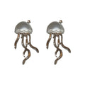 Korean Style Metal Jellyfish Stud Earrings With Silver Pins, Irregular Minimalist Women's Jewelry view 5