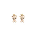 Cute Candy Color Fuzzy Plush Teddy Bear Studs With Alloy Crown For Girls Fashion Earrings view 5