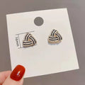 Light Luxury Triangle Stud Earrings For Women, Korean Trendy Commuter Fashion Ear Jewelry view 5