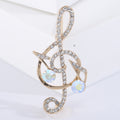 Alloy Pearl Musical Note Brooch Pin For Suit Collar Decoration view 3