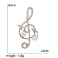 Alloy Pearl Musical Note Brooch Pin For Suit Collar Decoration view 5