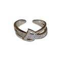 Zircon Letter Double Layer Open Ring For Women view 5