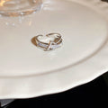 Zircon Letter Double Layer Open Ring For Women view 4