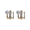 Metal Pearl Zircon Claw Stud Earrings For Women, Korean Japanese Irregular Minimalist Jewelry view 5
