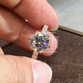 Sparkling Six Prong Zircon Women Ring, Fashion Proposal Engagement Jewelry Accessory view 4