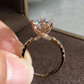 Sparkling Six Prong Zircon Women Ring, Fashion Proposal Engagement Jewelry Accessory view 3