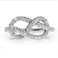 Micro Pave Zircon Knotted Cross Ring For Women, Minimalist Light Luxury Fashion Finger Ring view 1