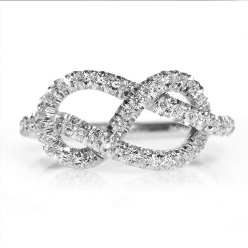 Micro Pave Zircon Knotted Cross Ring For Women, Minimalist Light Luxury Fashion Finger Ring