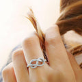 Micro Pave Zircon Knotted Cross Ring For Women, Minimalist Light Luxury Fashion Finger Ring view 4