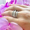 European Fashion Multi Layer Wrap Ring With Micro Pave AAA Zircon Creative Multi Band Design view 2