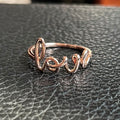 Korean Fresh Style Smooth Copper LOVE Letter Ring For Women, Minimalist Fashion Finger Jewelry view 3