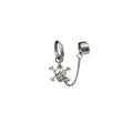 Stainless Steel Leaf Smiley Skull Chain Ear Cuff Clip Hoop Dangle Punk Style Women's Earrings view 5