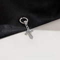 European American No Piercing Stainless Steel Retro Ear Cuff Waterdrop Cross Key Star Face Earrings view 2