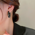 Dark Style Zircon Waterdrop Metal Ear Cuff Earrings For Women Sweet Cool Geometric Fashion view 3