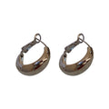 Real Gold Plated Metal Geometric Circle Hoop Earrings, Japanese Korean Minimalist Commuter Jewelry view 5