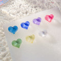 Cute Candy Color Translucent Acrylic Heart Studs Sweet Minimalist Women Fashion Earrings view 2