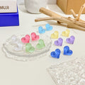 Cute Candy Color Translucent Acrylic Heart Studs Sweet Minimalist Women Fashion Earrings view 1
