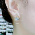 Delicate Cross Zircon Stud Earrings For Women, Sparkling Light Luxury Versatile Ear Jewelry view 5