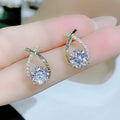 Delicate Cross Zircon Stud Earrings For Women, Sparkling Light Luxury Versatile Ear Jewelry view 1