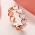 Simple Pink Heart To Heart Enamel Resin Ring For Women Valentine's Day Gift Jewelry view 3