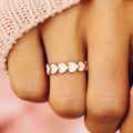 Simple Pink Heart To Heart Enamel Resin Ring For Women Valentine's Day Gift Jewelry view 1
