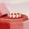 Simple Pink Heart To Heart Enamel Resin Ring For Women Valentine's Day Gift Jewelry view 4