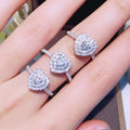Fashion Heart Shape Zircon Micro Pave Ring For Women, Korean Style Jewelry view 2