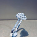 Fashion Heart Shape Zircon Micro Pave Ring For Women, Korean Style Jewelry view 4