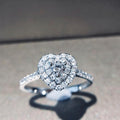 Fashion Heart Shape Zircon Micro Pave Ring For Women, Korean Style Jewelry view 1