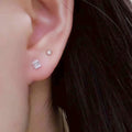 European Korean Style Zircon Push Back Square Stud Earrings For Women Fashion Jewelry view 4
