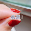 European Korean Style Zircon Push Back Square Stud Earrings For Women Fashion Jewelry view 5