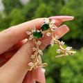 Natural Fresh Tree Branch Shape Clip On Earrings For Women Spring Summer Floral Fashion Jewelry view 2