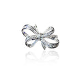 Niche Design Bowknot Zircon Ring For Women, Romantic Butterfly Bow Index Finger Jewelry view 3