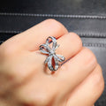 Niche Design Bowknot Zircon Ring For Women, Romantic Butterfly Bow Index Finger Jewelry view 2
