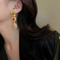 Vintage Metal Flower Portrait Rhinestone Heart Necklace Retro Palace Style Clavicle Jewelry For Women view 4