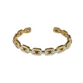 Gold Plated Zircon Chain Open Bangle Korean Style Sparkling Metal Fashion Jewelry view 5