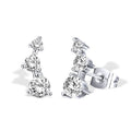 Minimalist Curved Sparkling Zircon Stud Earrings For Women With Row Stone Arc Design view 2