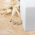 Minimalist Curved Sparkling Zircon Stud Earrings For Women With Row Stone Arc Design view 3