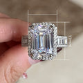Women's Simulated Square Cubic Zirconia Wedding Ring, Elegant T Shape Proposal Finger Jewelry view 5