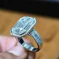 Women's Simulated Square Cubic Zirconia Wedding Ring, Elegant T Shape Proposal Finger Jewelry view 2