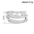 Hip Hop Full Zircon Couple Ring, Vintage Geometric Irregular Multi Layer Wrap Finger Jewelry view 5