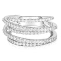 Hip Hop Full Zircon Couple Ring, Vintage Geometric Irregular Multi Layer Wrap Finger Jewelry view 1